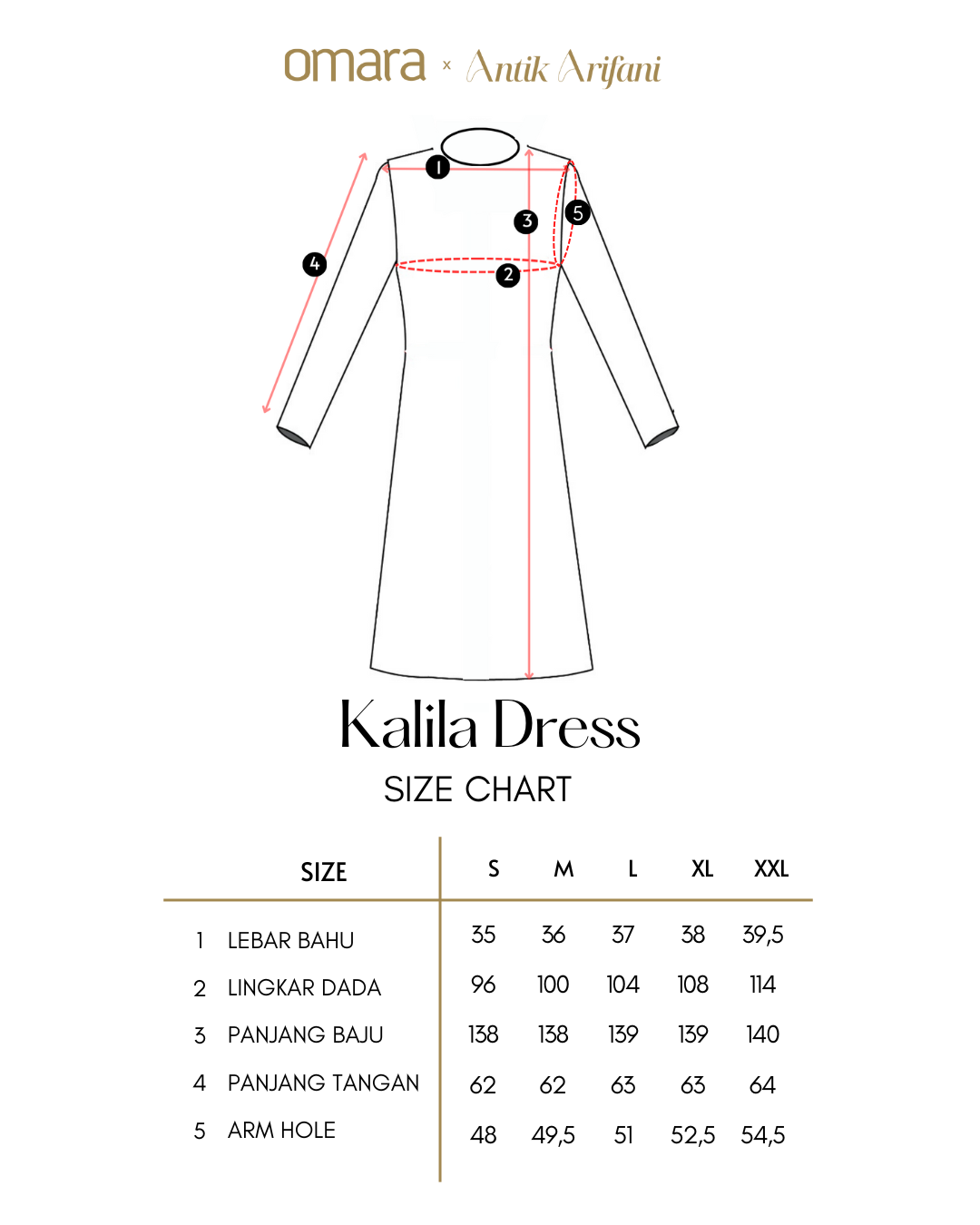 OMARA x Antik Arifani Kamila Series - Kalila Dress | Gaun Gamis Wanita
