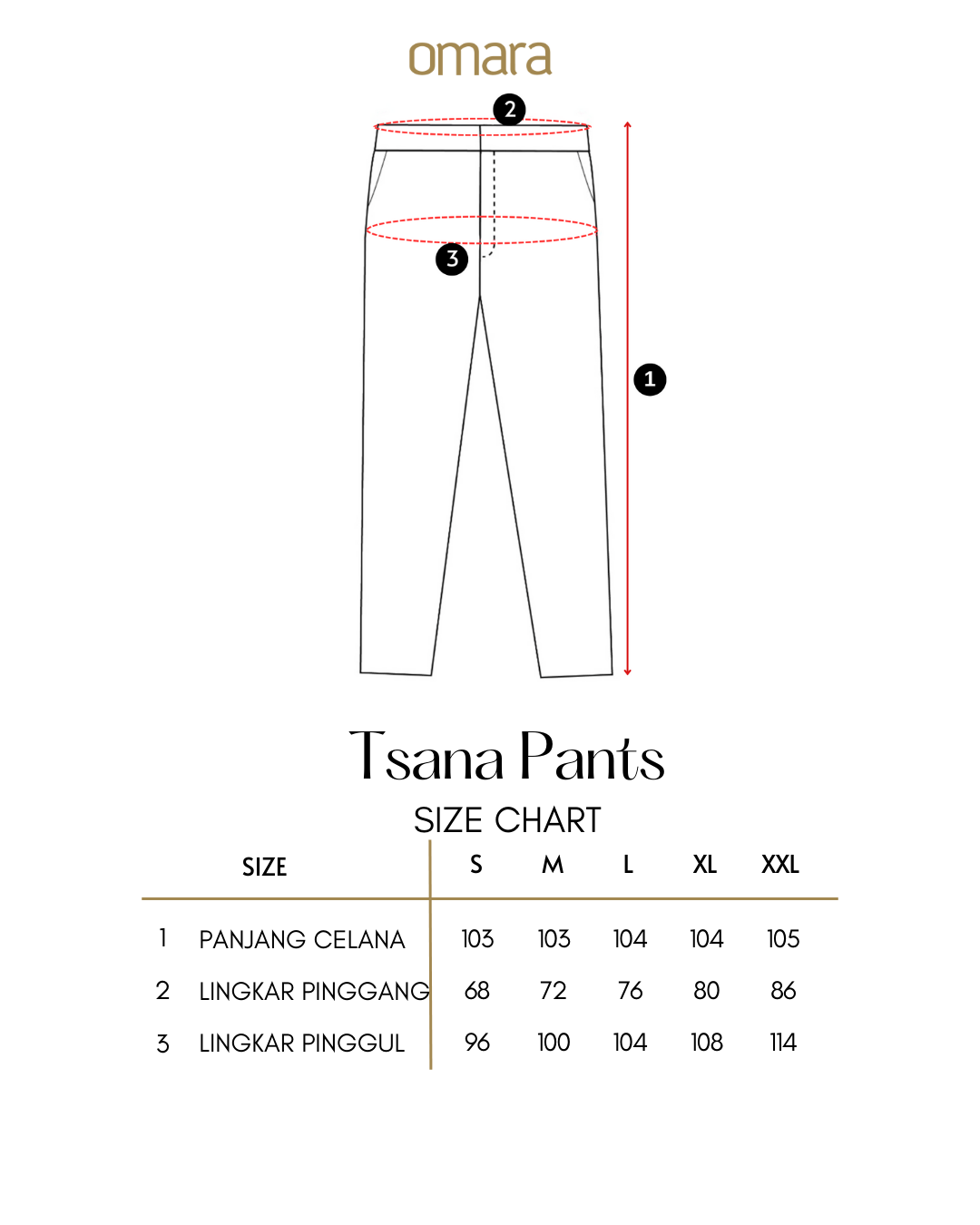 OMARA Tsana Straight Cut Pants | Celana Wanita - Rona Series