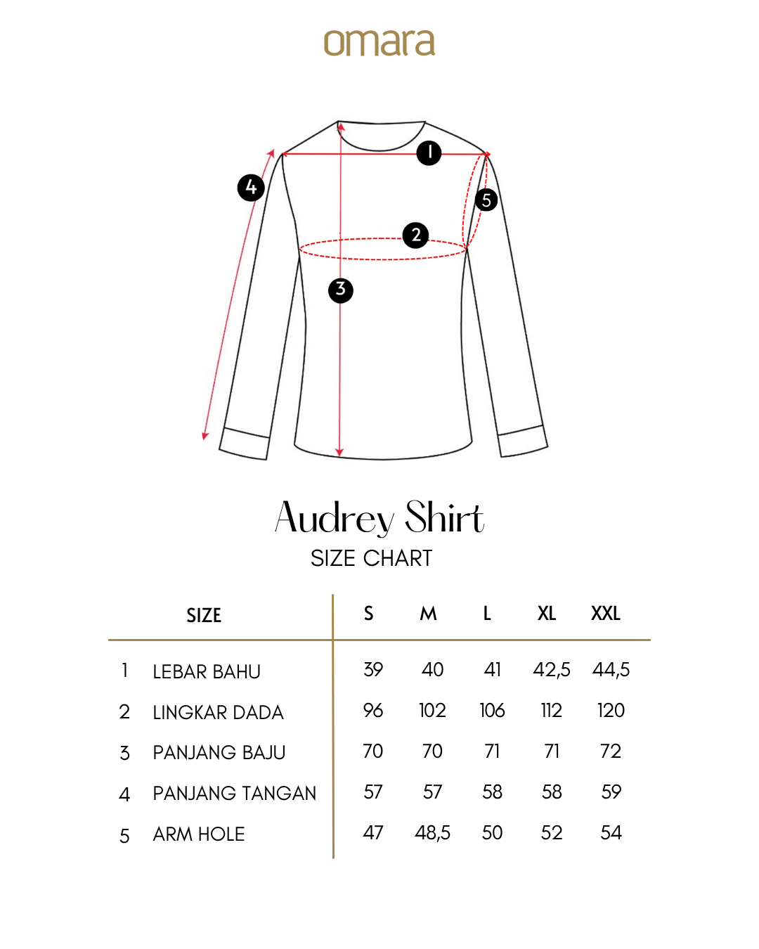 OMARA Audrey Scallop Stripe Shirt | Kemeja Blouse Wanita - Mosaic