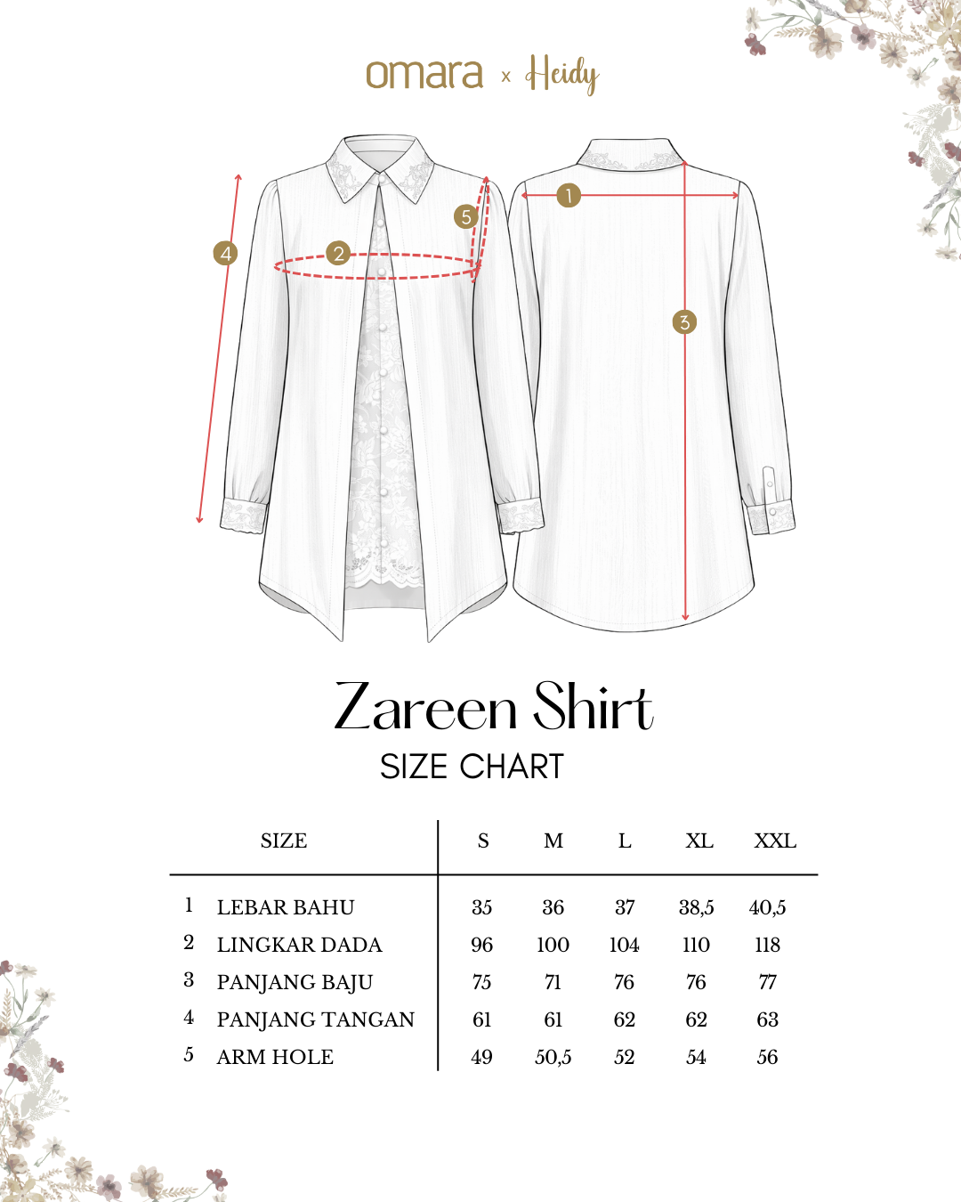 OMARA x Heidy Zareen Mix Textured-Beads Shirt | Kemeja Blouse Wanita - Quiet Ornament Sarimbit Series