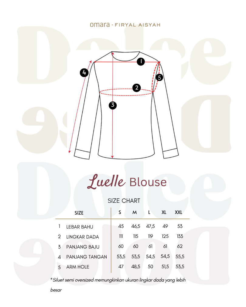 Omara x Firyal Aisyah — Luelle Maroon Diagonal Scallop Blouse | Atasan Wanita