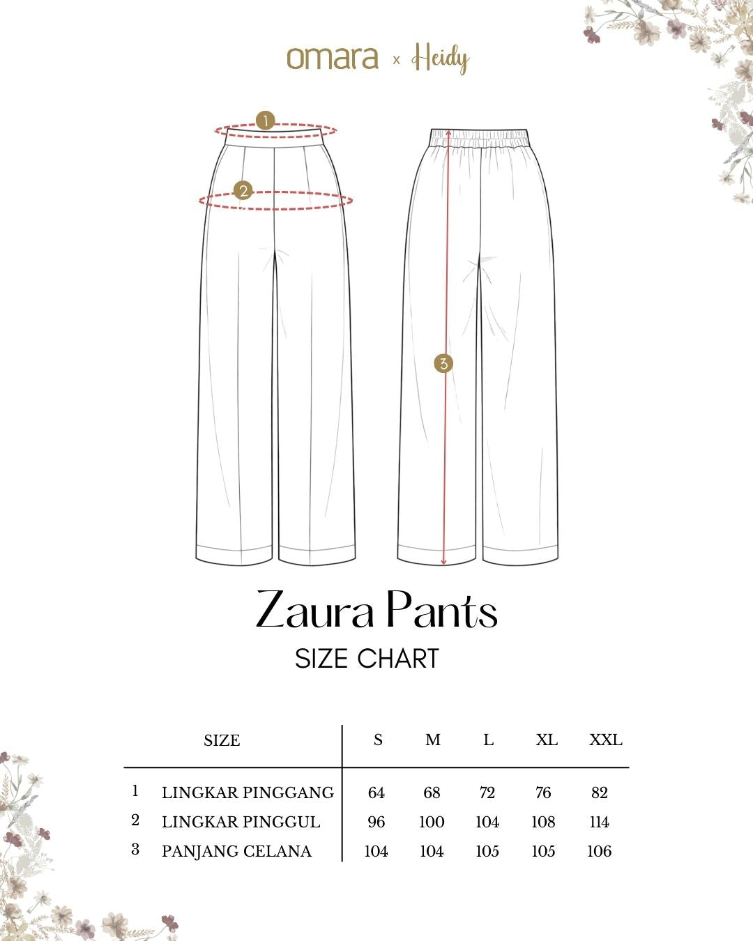 OMARA x Heidy Zaura Minimalist Straight Pants | Celana Wanita - Quiet Ornament Sarimbit Series