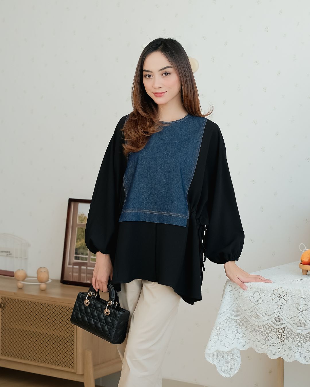 Zayna Hybrid Denim Blouse