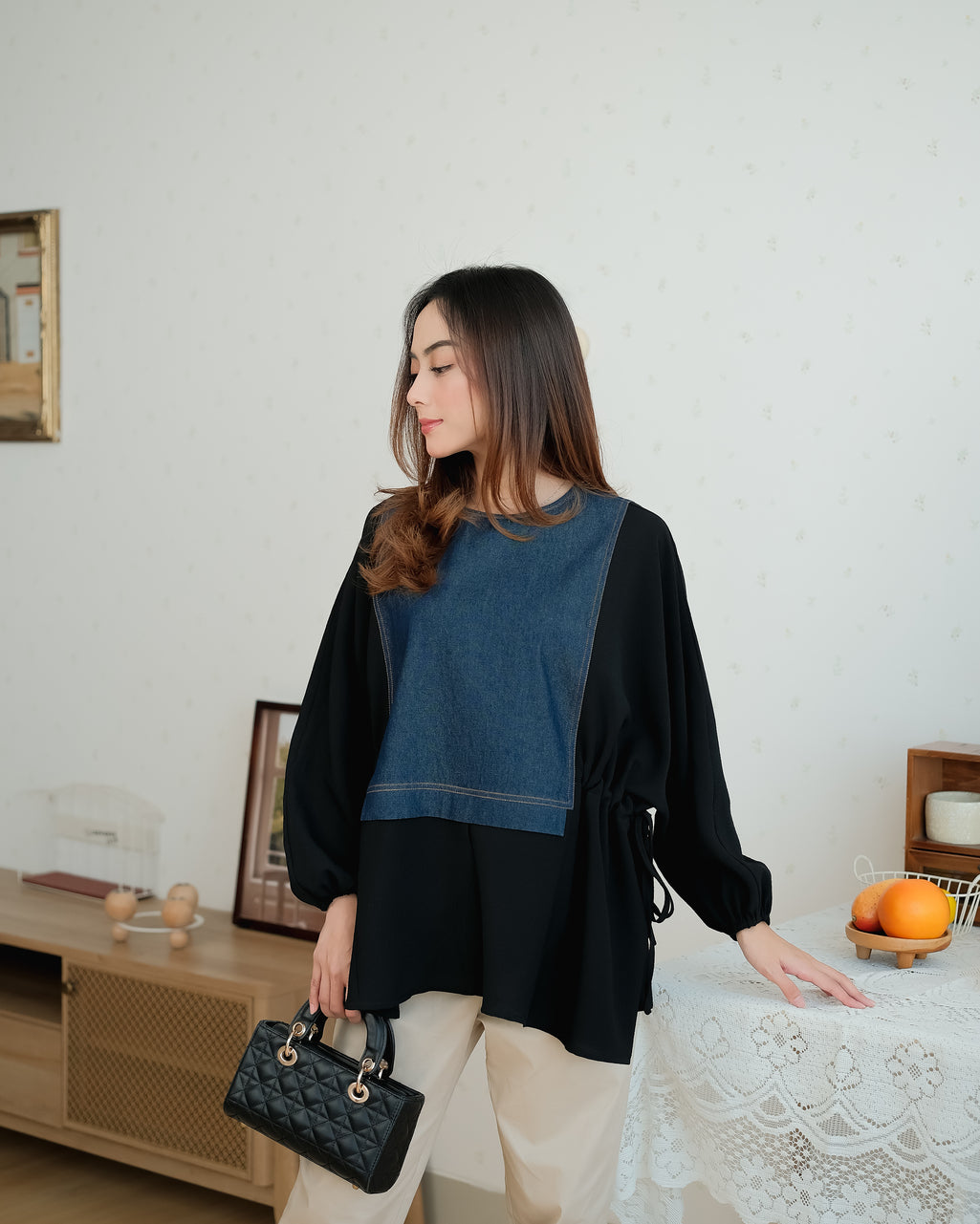 Zayna Hybrid Denim Blouse