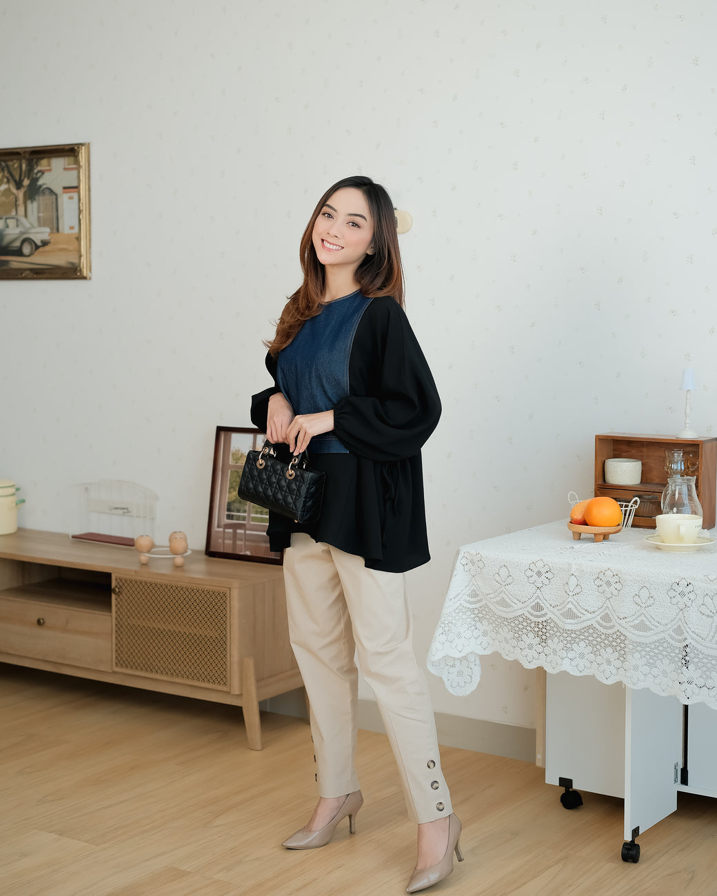 Zayna Hybrid Denim Blouse