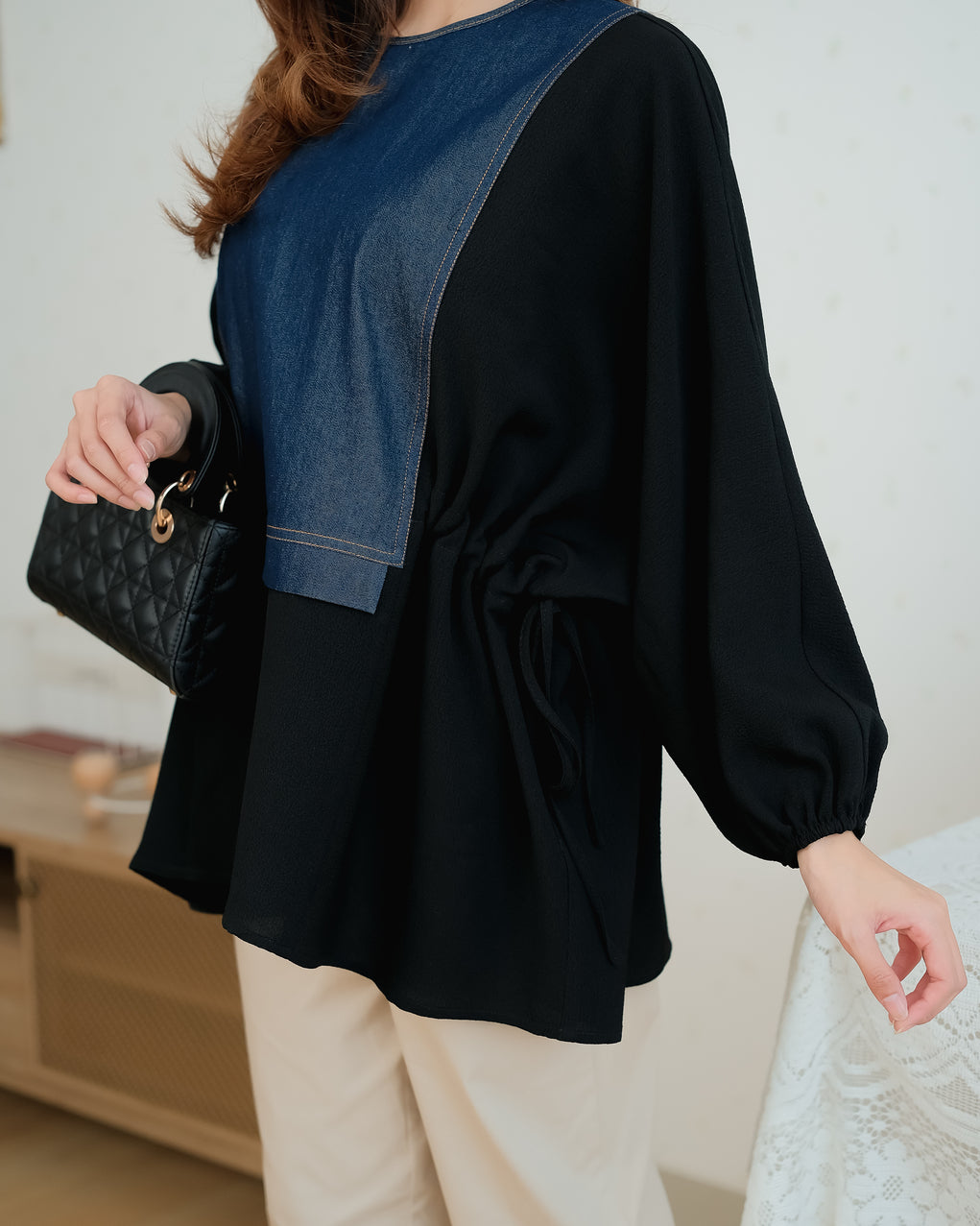 Zayna Hybrid Denim Blouse