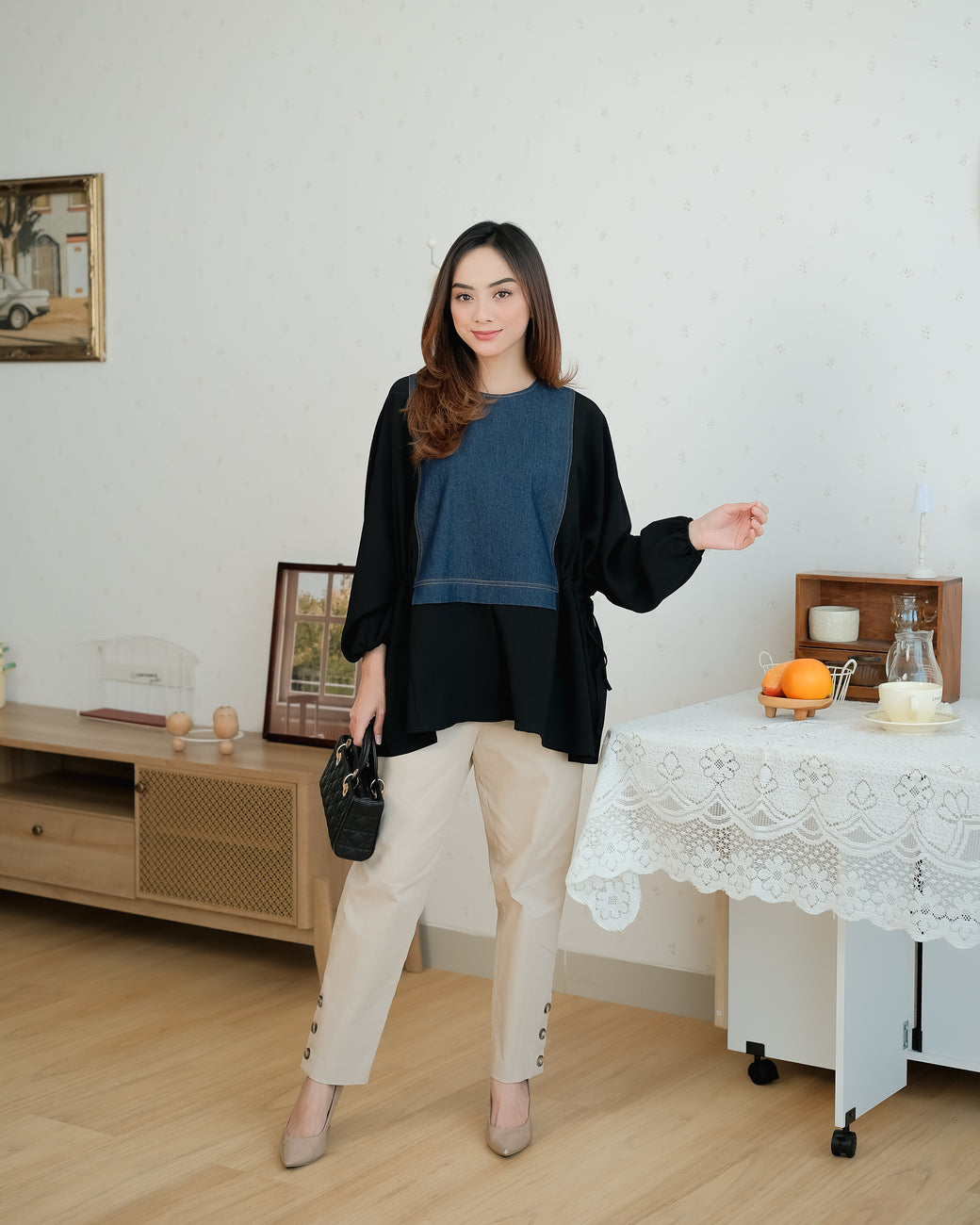 Zayna Hybrid Denim Blouse