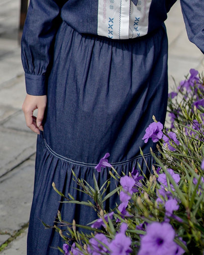 OMARA Niki A-Line Ruffle Skirt | Rok Wanita - Soft Reverie