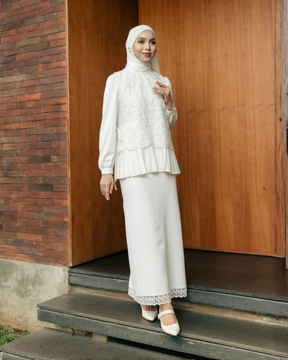 OMARA x Heidy Zamora 2 Piece Lace-Beads Vest Blouse | Atasan Wanita - Quiet Ornament Sarimbit Series