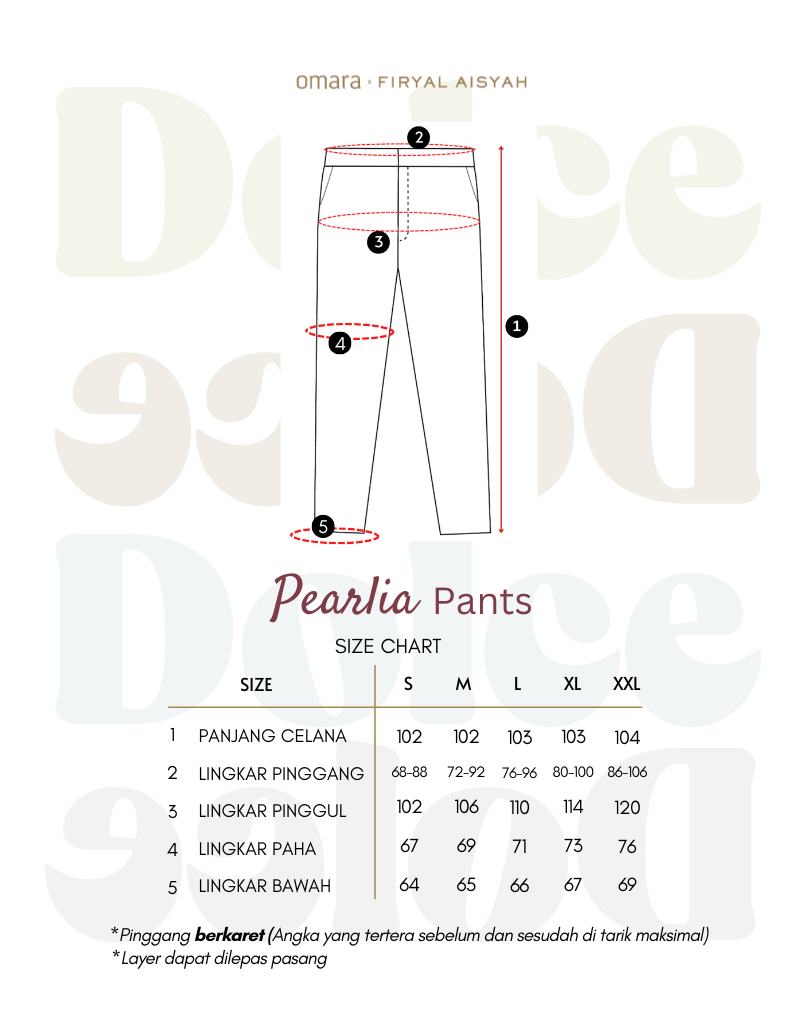 Omara x Firyal Aisyah — Pearlia Embroidery List Layered Pants | Celana Wanita