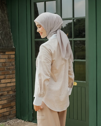 OMARA Willa Gingham Shirt | Kemeja Blouse Wanita Olive Grove