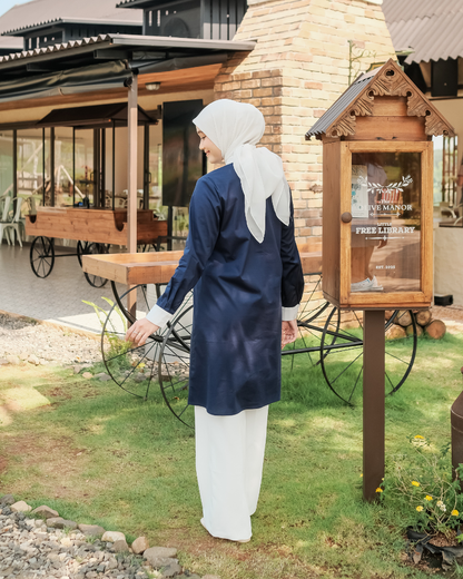 OMARA Wenny Pocket Contrast Tunic | Tunik Wanita - Olive Grove