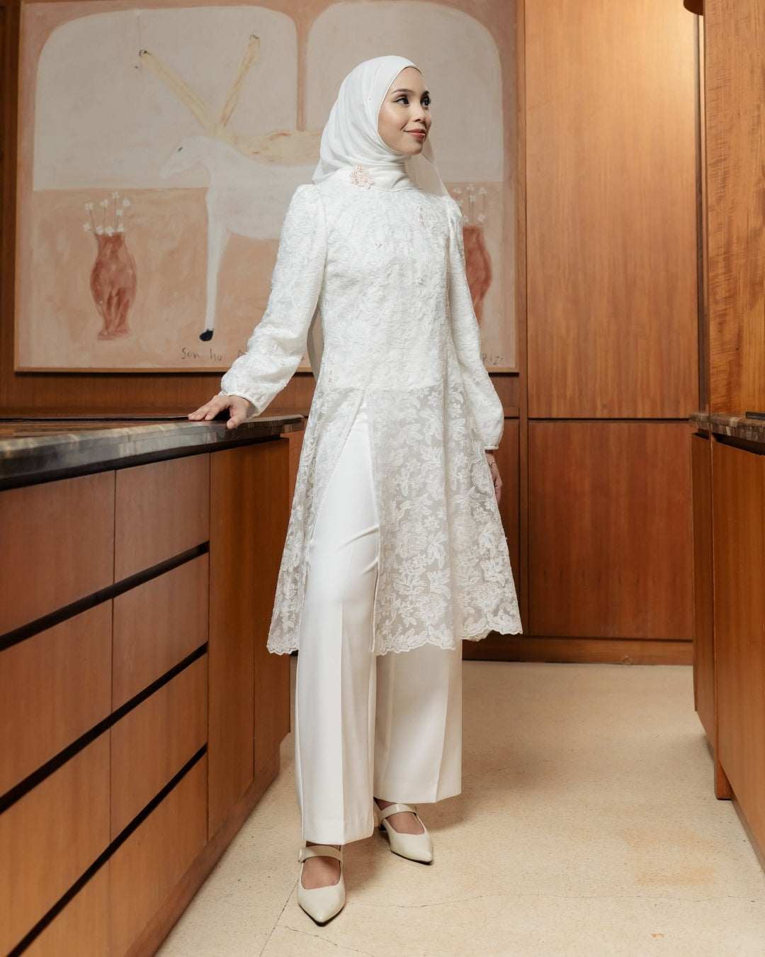 OMARA x Heidy Zaura Minimalist Straight Pants | Celana Wanita - Quiet Ornament Sarimbit Series