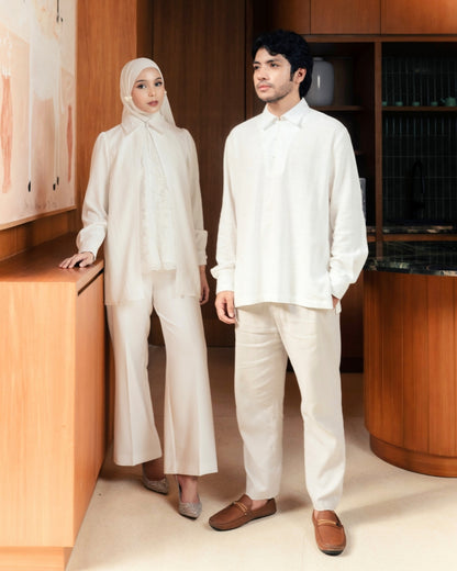 OMARA x Heidy Zaura Minimalist Straight Pants | Celana Wanita - Quiet Ornament Sarimbit Series