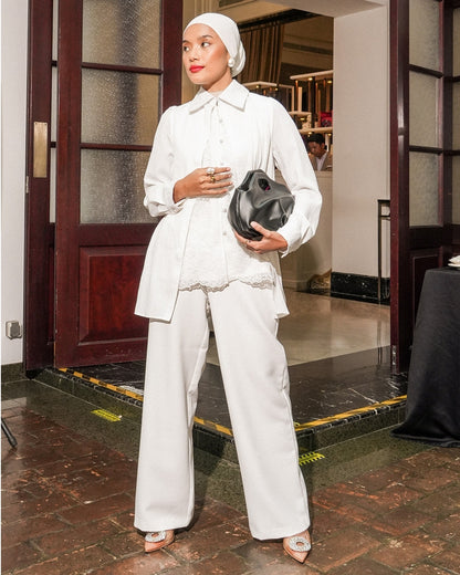 OMARA x Heidy Zaura Minimalist Straight Pants | Celana Wanita - Quiet Ornament Sarimbit Series