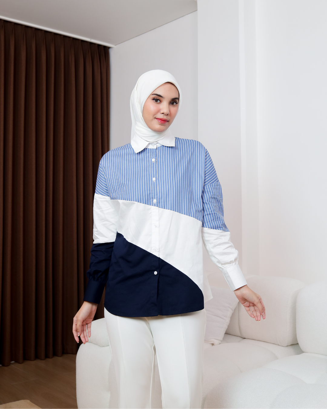 OMARA Rhayne Multicolor Shirt | Atasan Kemeja Wanita - The Daily Tales
