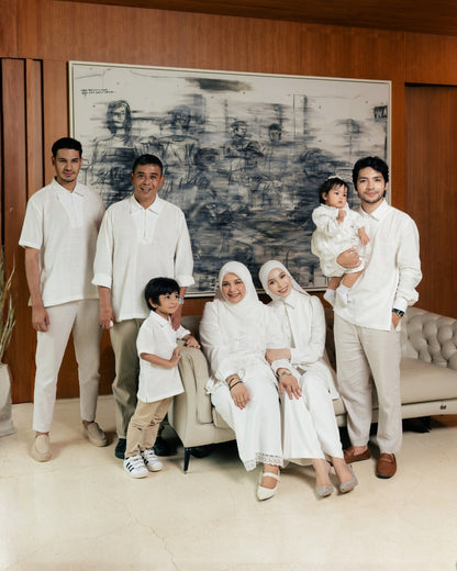 OMARA x Heidy Zayn Half-Button Koko Shirt | Kemeja Koko Pria - Quiet Ornament Sarimbit Series