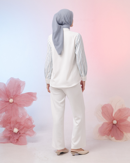 OMARA Charita Blossom Sheer Blouse | Kemeja Blouse Wanita - Gardenia