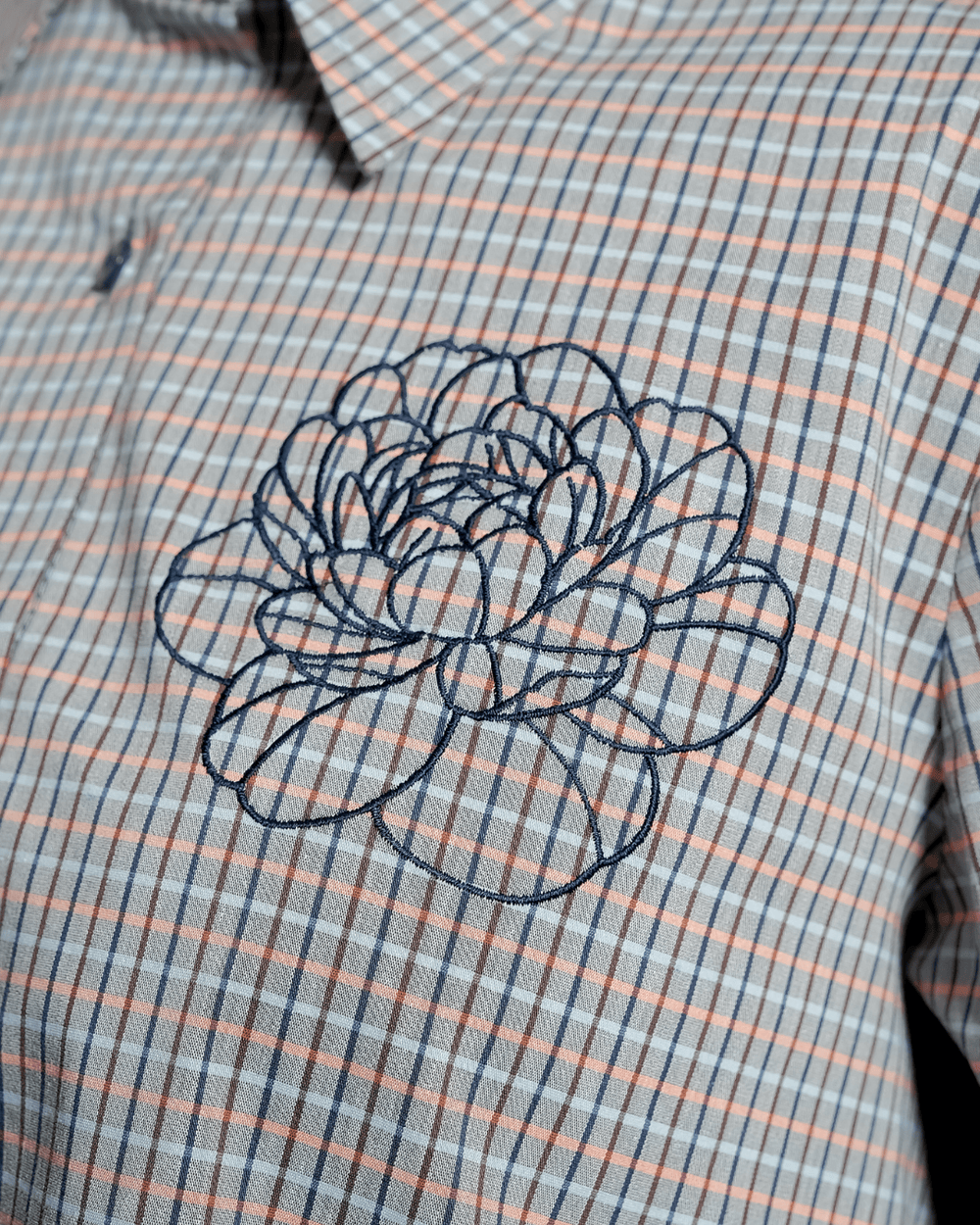 OMARA Viany Flower Gingham Shirt | Kemeja Blouse Wanita