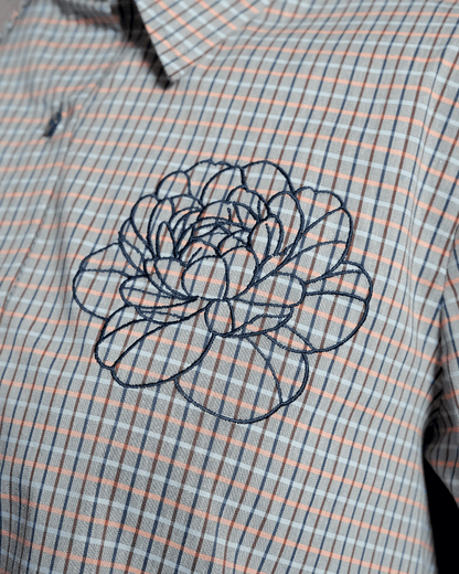 OMARA Viany Flower Gingham Shirt | Kemeja Blouse Wanita