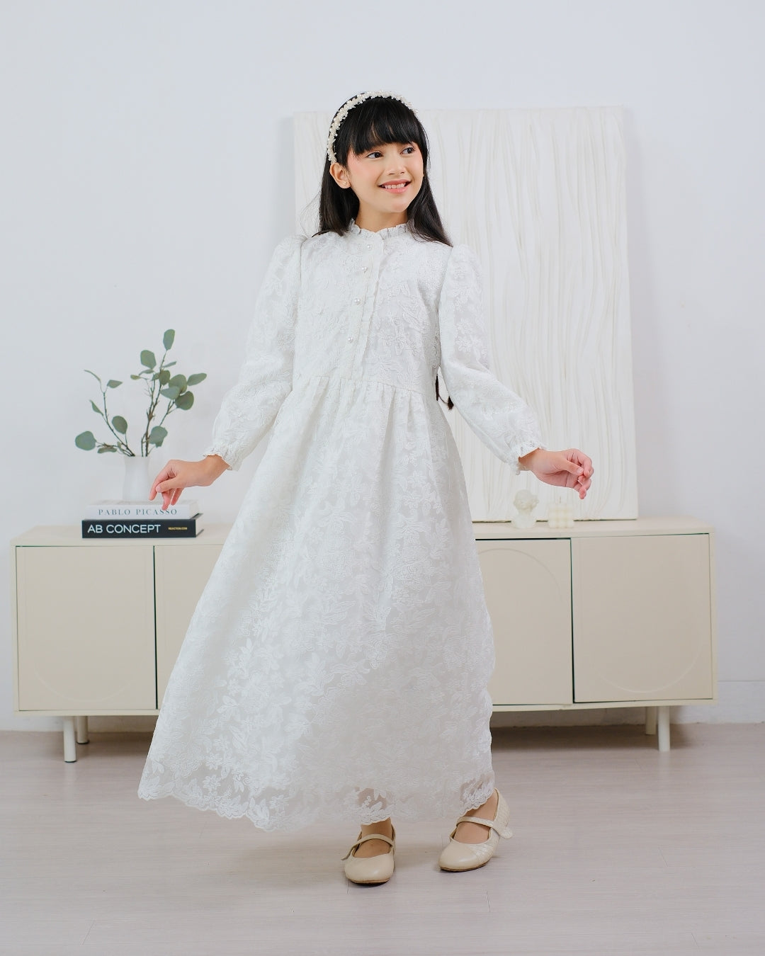 OMARA x Heidy Zeeya Ruffles-Lace Kids Dress | Dress Anak - Quiet Ornament Sarimbit Series