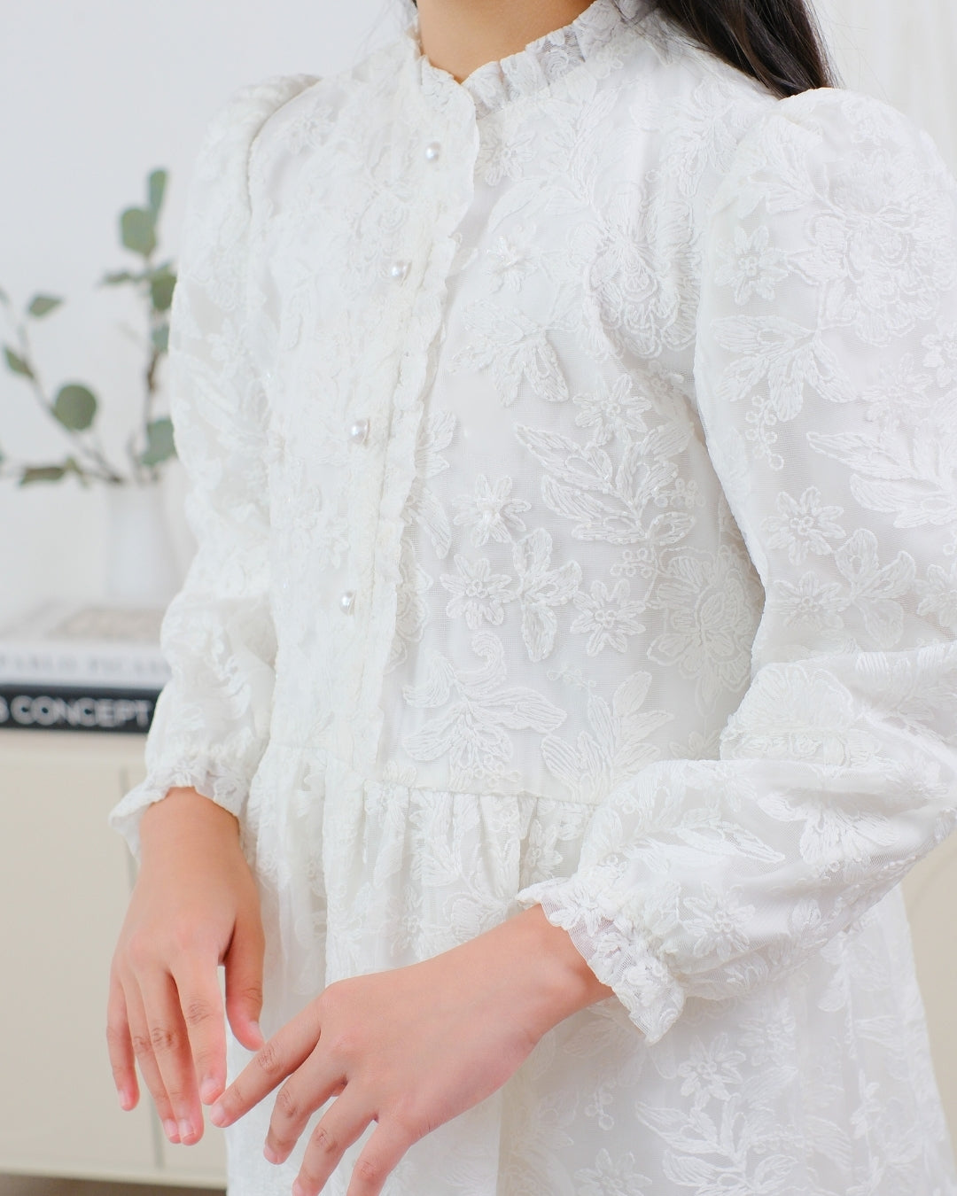 OMARA x Heidy Zeeya Ruffles-Lace Kids Dress | Dress Anak - Quiet Ornament Sarimbit Series