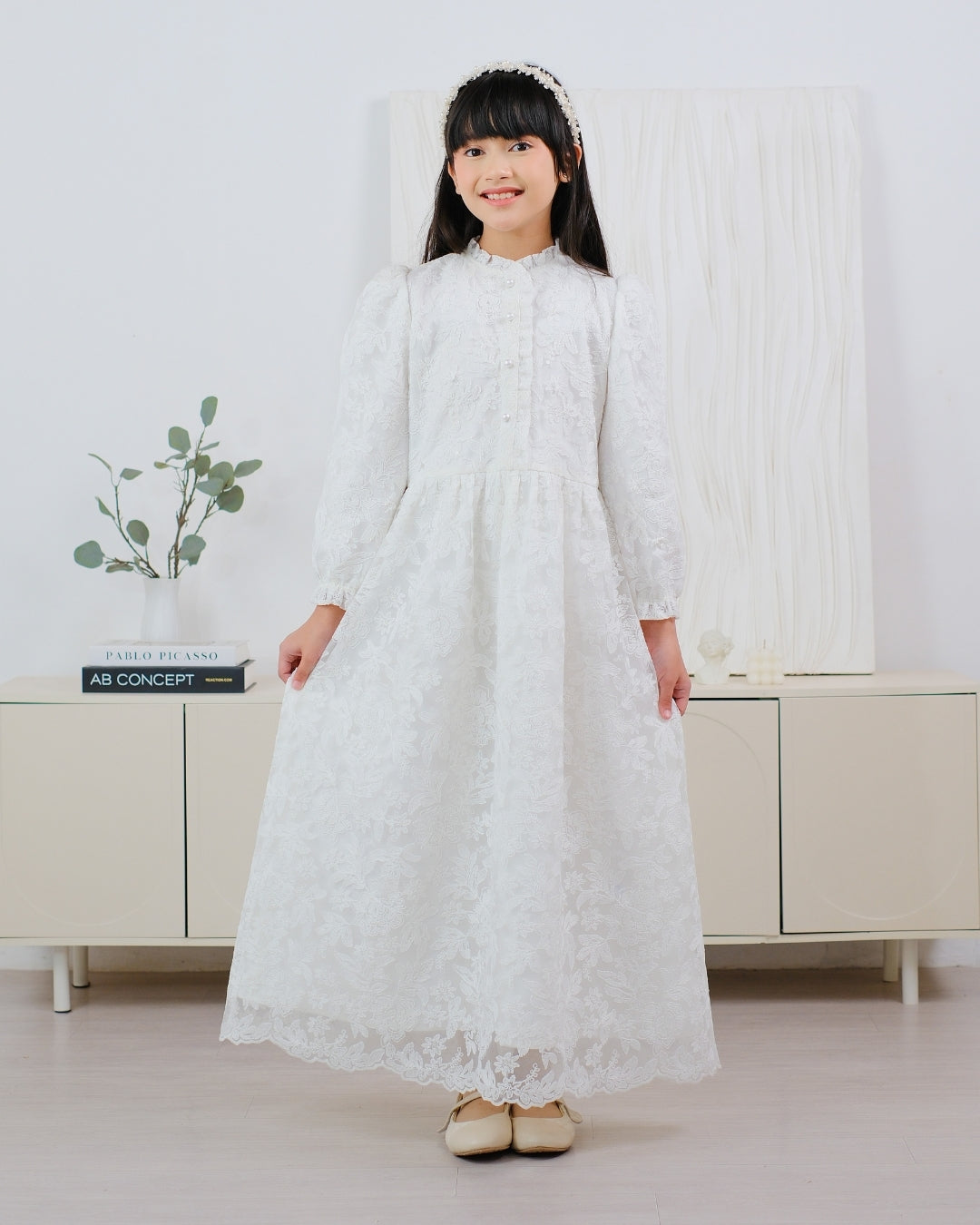 OMARA x Heidy Zeeya Ruffles-Lace Kids Dress | Dress Anak - Quiet Ornament Sarimbit Series