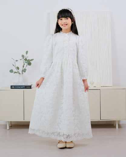 OMARA x Heidy Zeeya Ruffles-Lace Kids Dress | Dress Anak - Quiet Ornament Sarimbit Series