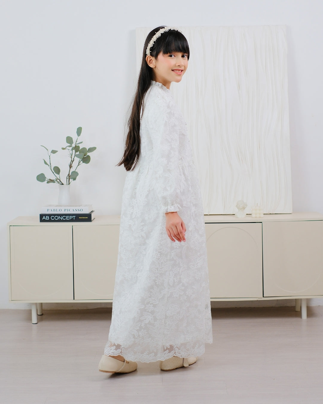 OMARA x Heidy Zeeya Ruffles-Lace Kids Dress | Dress Anak - Quiet Ornament Sarimbit Series