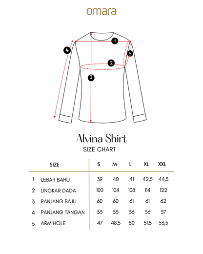 OMARA Alvina Two Tone Embroidery Shirt | Kemeja Blouse Wanita
