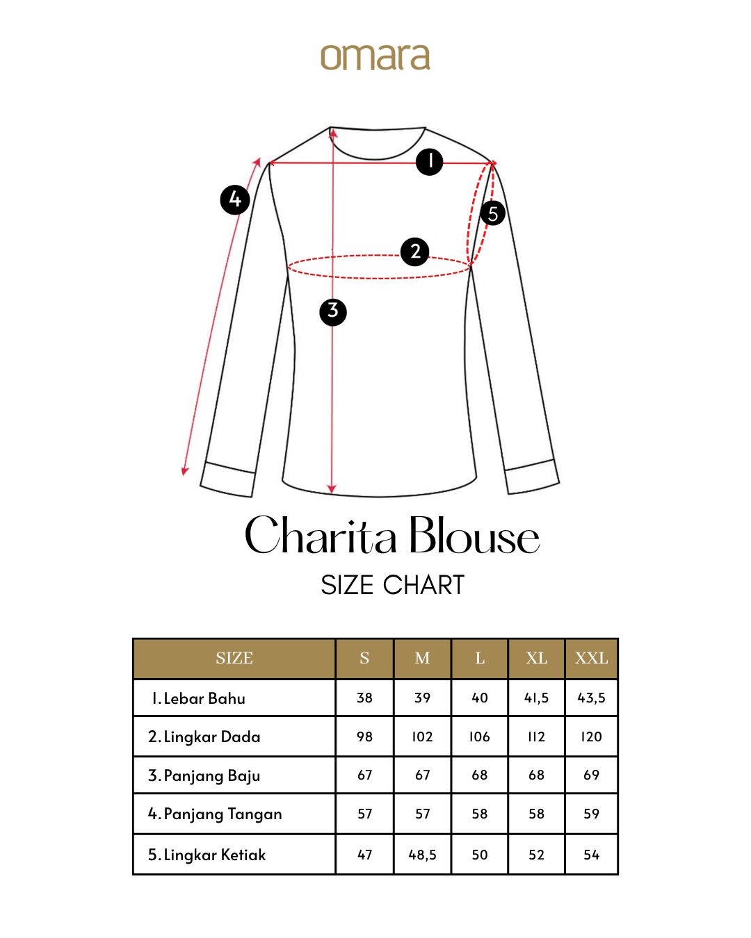 OMARA Charita Blossom Sheer Blouse | Kemeja Blouse Wanita - Gardenia