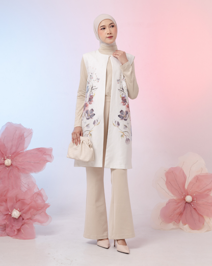 OMARA Chayla Garden Brush Vest | Rompi Wanita - Gardenia