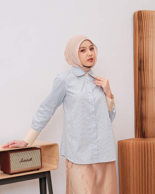 OMARA Zoila Double Collar Shirt | Kemeja Wanita - Easeé