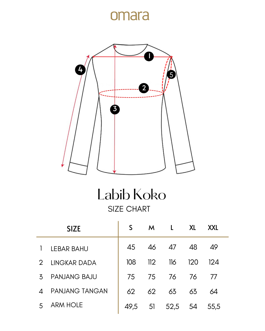 OMARA Labib Mixed Embellishment Shirt | Kemeja Koko Pria - Pilgrimage Hajj Collection