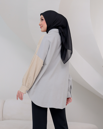 OMARA Keira Two Tone Shirt | Kemeja Wanita - Palette
