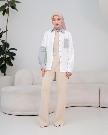 OMARA Keira Two Tone Shirt | Kemeja Wanita - Palette
