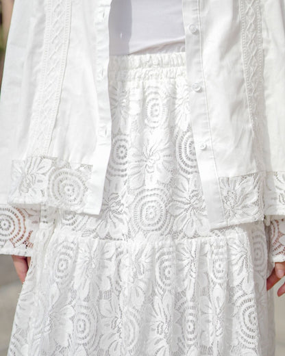 OMARA Neira Blanche Lace Skirt | Rok Wanita - Soft Reverie