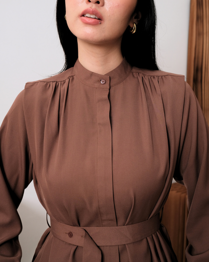 OMARA Zisel Belted Blouse | Kemeja Wanita - Easeé