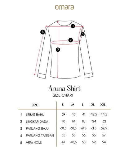 OMARA Aruna Stripe Ruffle Shirt | Kemeja Blouse Wanita - Mosaic