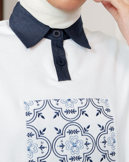 OMARA Radeya Embroidery Light Sweater | Atasan Wanita - The Daily Tales