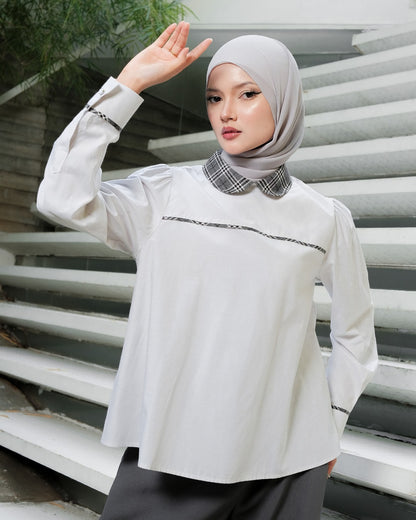 OMARA Ayani Tartan Blouse | Kemeja Blouse Wanita - Mosaic