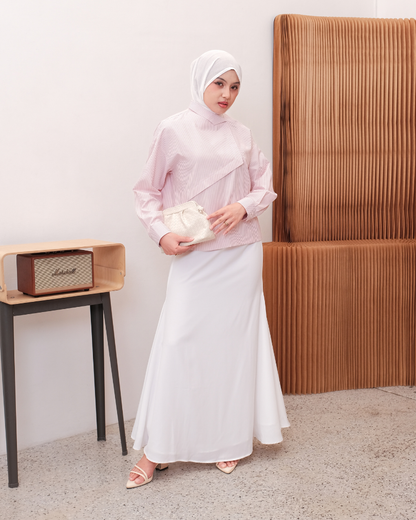 OMARA Zanera Diagonal Layer Blouse | Kemeja Blouse Wanita - Easeé