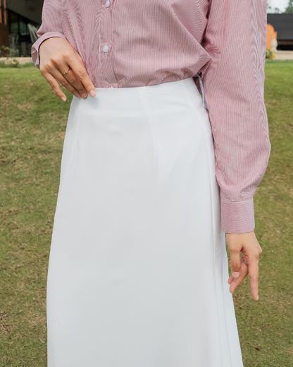 OMARA Widya Minimalist A-Line Maxi Skirt | Rok Wanita - Olive Grove