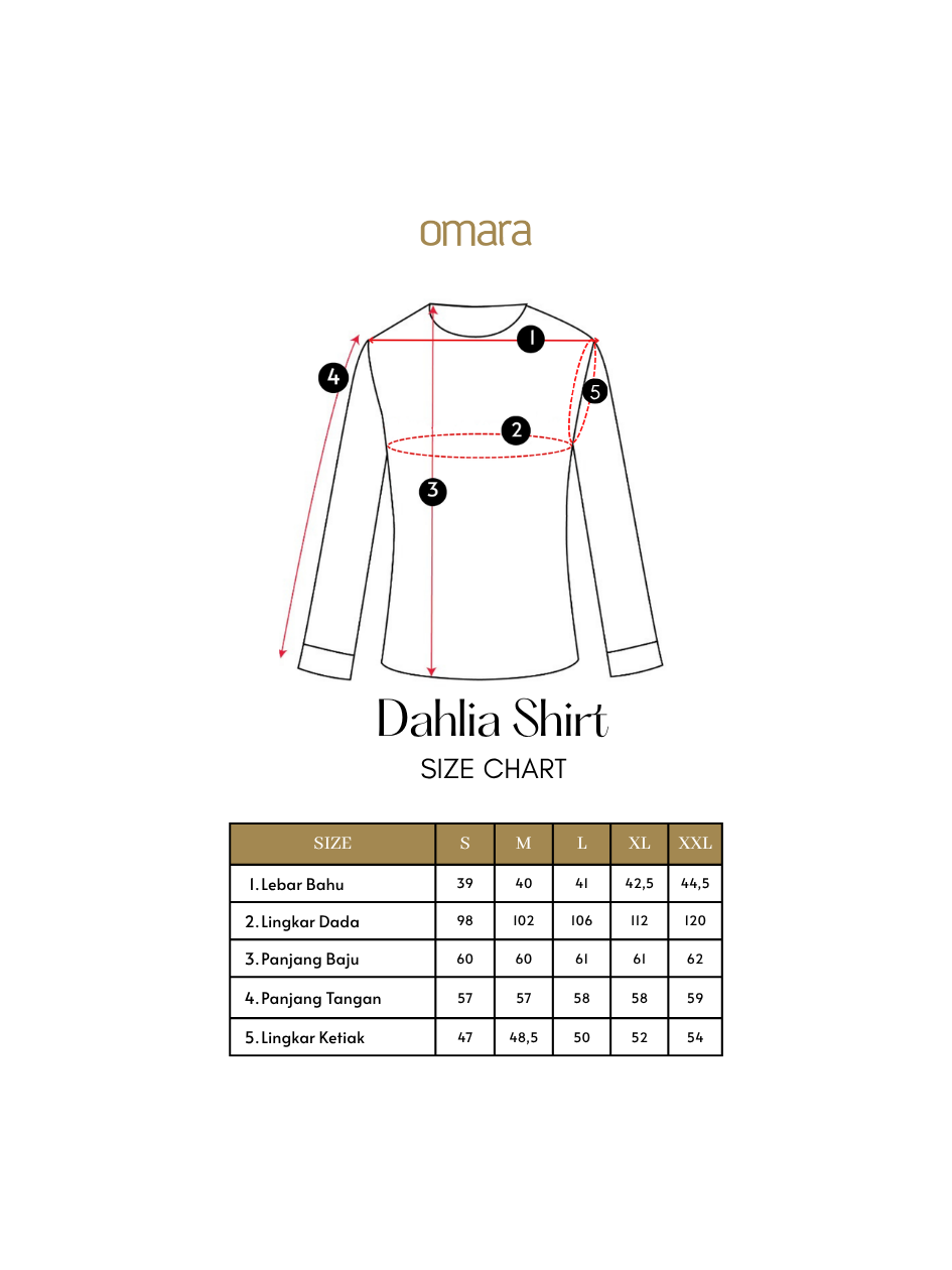 OMARA Dahlia Asymmetrical Placket Floral Shirt | Kemeja Blouse Wanita