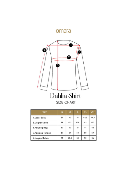 OMARA Dahlia Asymmetrical Placket Floral Shirt | Kemeja Blouse Wanita