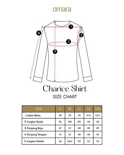 OMARA Charice Floral Stripe Shirt | Kemeja Blouse Wanita - Gardenia