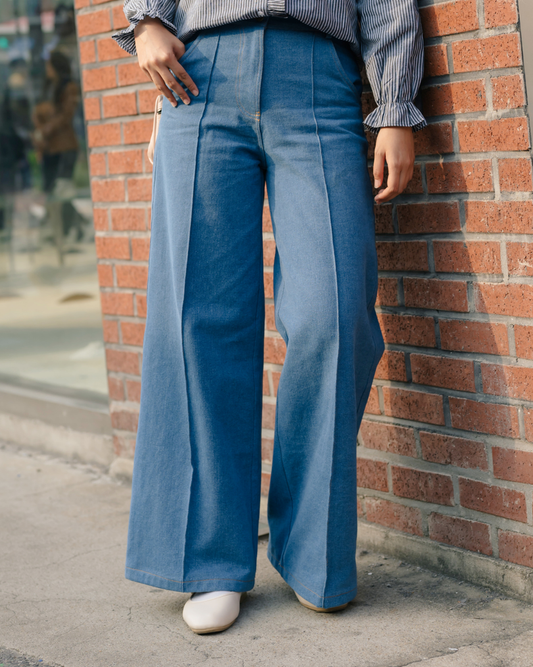 OMARA Valencia Denim Loose High Waist Pants | Celana Jeans Wanita - Seoul Stroll