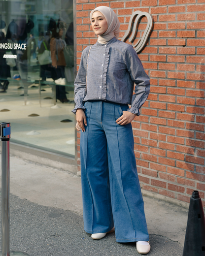OMARA Valencia Denim Loose High Waist Pants | Celana Jeans Wanita - Seoul Stroll
