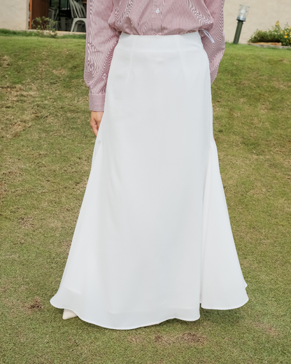 OMARA Widya Minimalist A-Line Maxi Skirt | Rok Wanita - Olive Grove