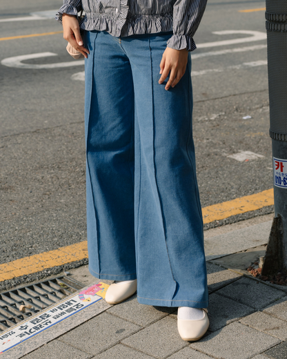 OMARA Valencia Denim Loose High Waist Pants | Celana Jeans Wanita - Seoul Stroll